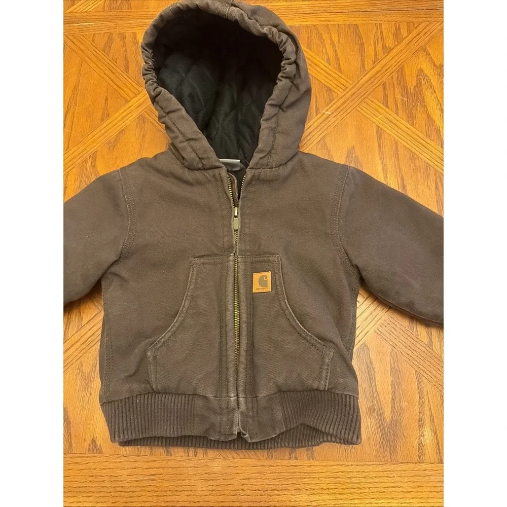 Carhartt Brown Jacket with Hood Size 12 months